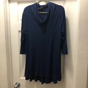 JOAN VASS STUDIO cowl neck 3/4" sleeve tunic